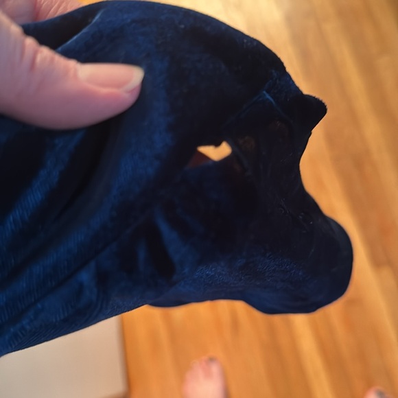 Velvet/velour puffy collar/neck open cardigan. - Picture 6 of 6